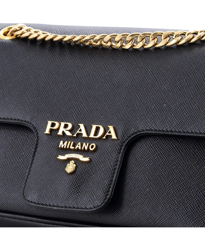 Pre-Owned Prada Small Pattina Flap Shoulder Bag Saffiano Leather
