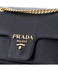 Pre-Owned Prada Small Pattina Flap Shoulder Bag Saffiano Leather