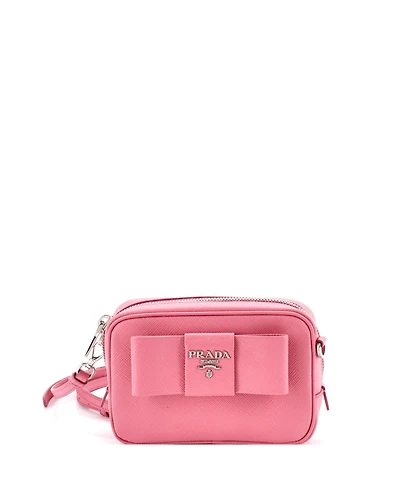 Pre-Owned Prada Mini Bow Camera Crossbody Bag Saffiano Leather