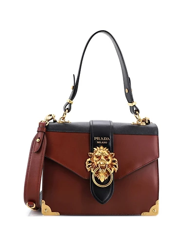 Pre-Owned Prada Medium Animalier Cahier Convertible Shoulder Bag Leather