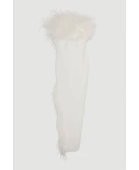 Karen Millen Women's Feather Detail Bandeau Knit Midi Dress