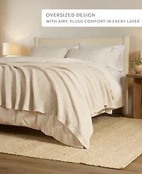 ienjoy Home Waffle Weave Cotton Blanket, Twin/Twin Xl
