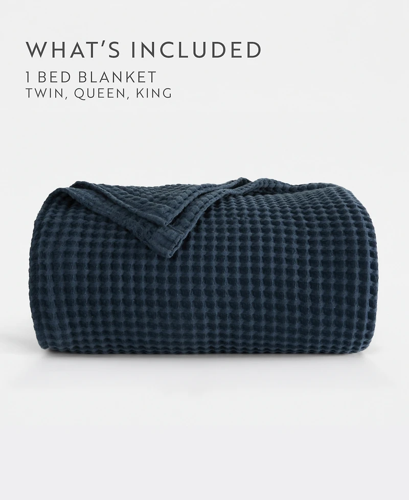 ienjoy Home Waffle Weave Cotton Blanket, Twin/Twin Xl