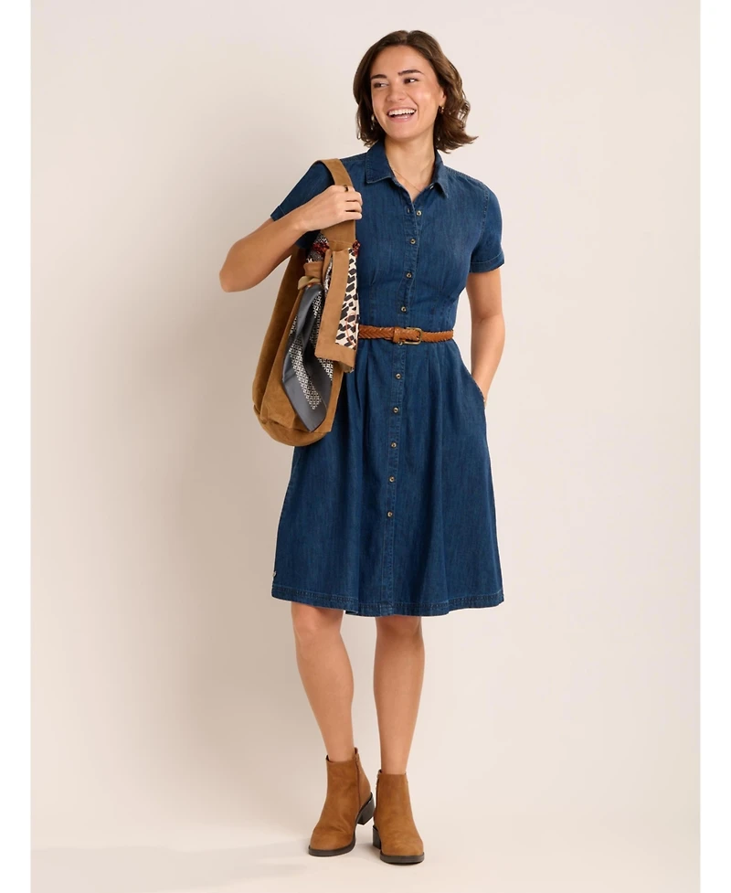 Brakeburn Women's Antonia Button Front Denim Dress