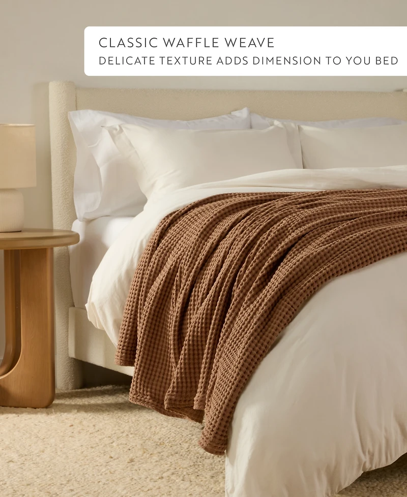ienjoy Home Waffle Weave Cotton Blanket, King/California King