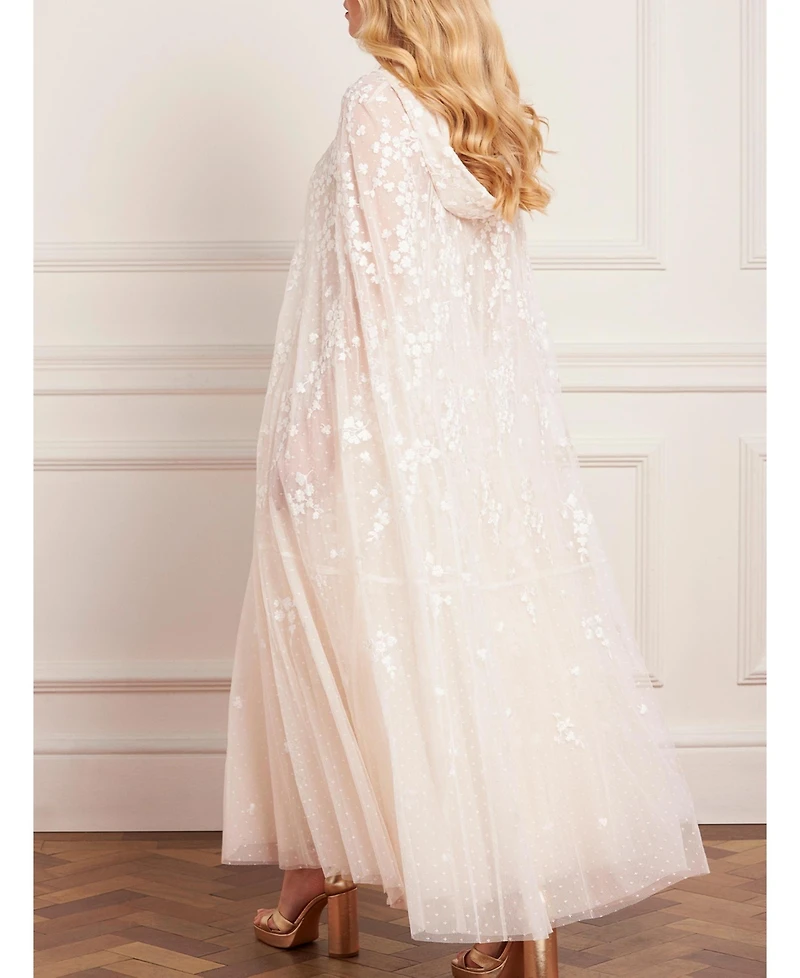 Needle & Thread Women's Scatter Blossom Hooded Long Cape