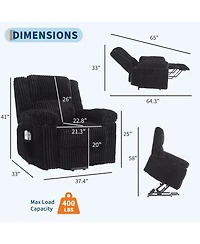 gaomon power lift recliner with heat and massage, plush padded seat, back support and armrests-ideal for elderly comfort