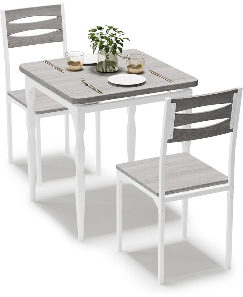 gaomon Dining Table Set for 2, Dining Table and Chairs Set of 2, 3 Piece Dining Table Set with Spiral Table Legs for Small Spaces Kitchen Apartment