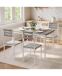 gaomon 5 Piece Dining Table Set, Industrial Style Dining Table and Chairs Set for 4, Kitchen Table Set for Dining Room