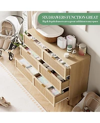 gaomon Rattan 6-Drawer Dresser