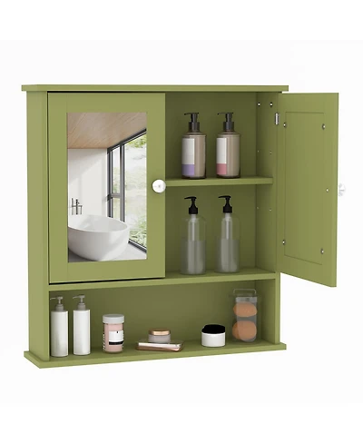 Homfan Space-Saving Wall Mounted Bathroom Medicine Cabinet - Adjustable Shelf, Over Toilet Storage, Organizer, Easy Install, Durable