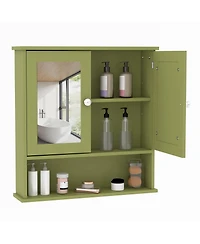 Homfan Space-Saving Wall Mounted Bathroom Medicine Cabinet - Adjustable Shelf, Over Toilet Storage, Organizer, Easy Install, Durable