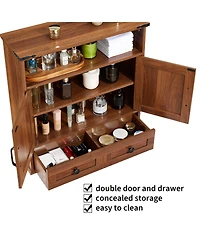 Homfan Farmhouse Wall Cabinet with Barn Doors and Adjustable Shelf, 25 Wide Bathroom Storage Organizer for Bath, Laundry Entryway