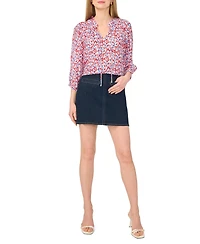 Vince Camuto Women's Printed Split V-Neck Blouse