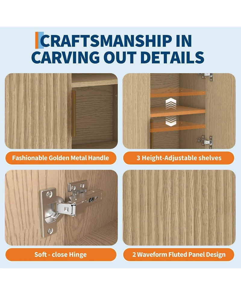 homfan Farmhouse Wall Cabinet with Barn Doors, Adjustable Shelf and Drawer, 25 x 23 x 8 in Storage Organizer for Bath and Laundry