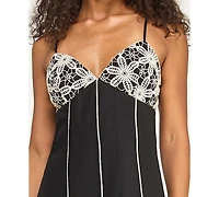 Seni & Cade Juniors' Crochet Trim Midi Dress