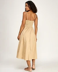 Seni & Cade Juniors' Tie Shoulder Twisted Front Midi Dress