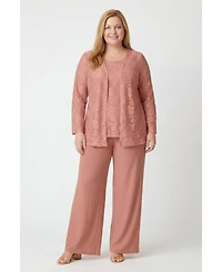Woman Within Women's Within 3-Piece Lace Jacket/Tank/Pant Set