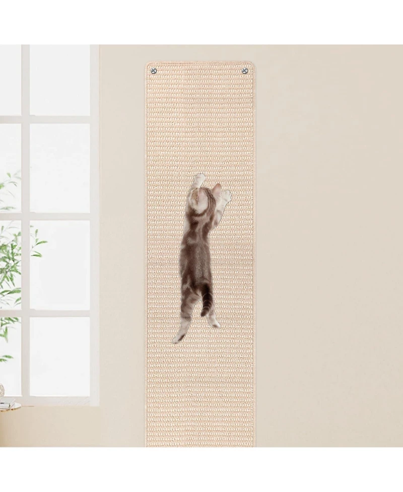 Aronkl Extra Large Thickened Cat Wall Climbing Carpet Scratch Pad with Fixed Nails Furniture Protector