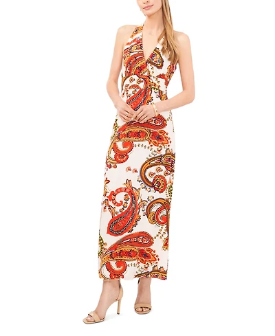 Vince Camuto Women's Printed V-Neck Maxi Dress