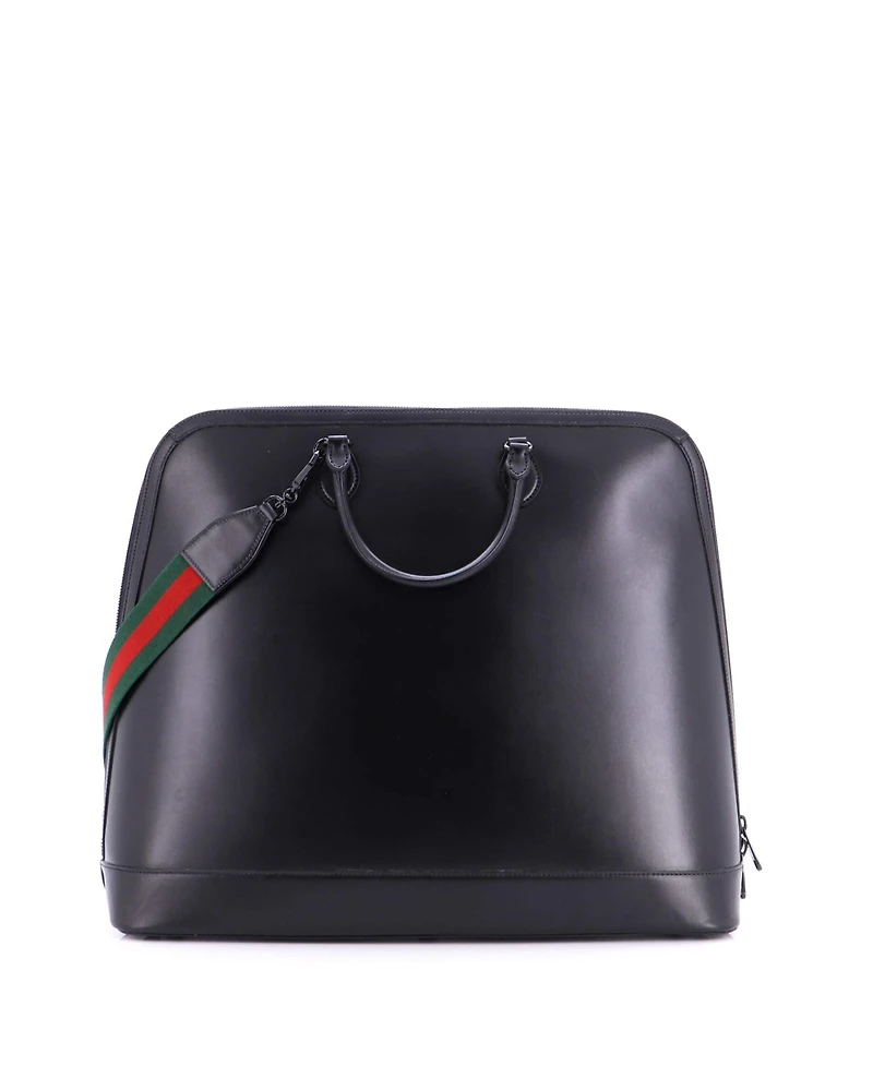 Pre-Owned Gucci Large Horsebit 1955 Web Duffle Bag Leather