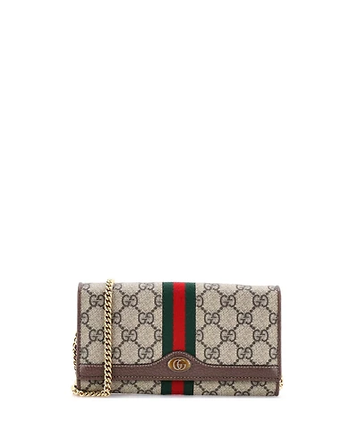 Pre-Owned Gucci Ophidia Chain Wallet Gg Coated Canvas