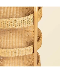 Con Handcrafted Rattan Craft Utility Cart Trolley