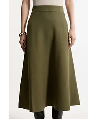 Karen Millen Women's Milano Knit Full Midi Skirt