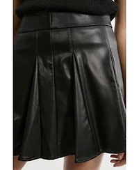 Karen Millen Women's Faux Leather Flippy Mini Skirt