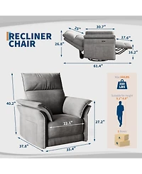 gaomon Power Recliner Glider Chair with Smooth Swivel, Rocking Motion Adjustable Recline and Double Armrests