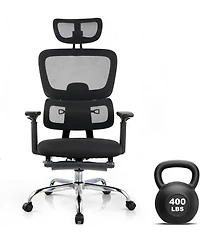 gaomon Ergonomic Mesh Office Chair,Adjustable Lumbar High Back Desk Chair 300lbs,4D Flip-Up Arms,3-Level Tilt Backrest,3D Headrest,Pu Wheels