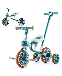 Kids Trike Bike 4-in-1 with Push Handle and Height-Adjustable Seat for Growing
