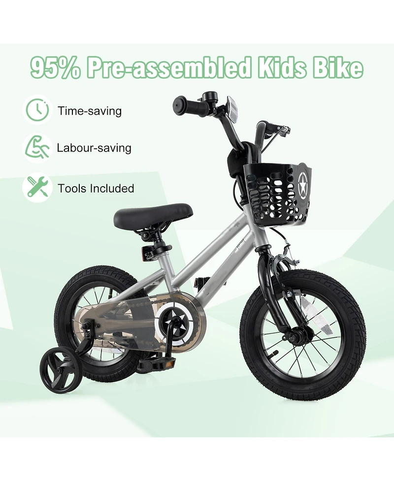Slickblue Kids Adjustable Bicycle with Clear Chain Guard Protection