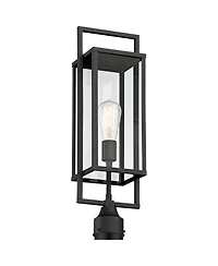 Possini Euro Design Jericho Modern Outdoor Post Light Textured Clear Glass Panel for Exterior Barn Deck House Porch Yard Patio Home Outside