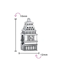 Bling Jewelry Travel Land mark London Big Ben Clock Charm Bead Sterling Silver for Bracelet