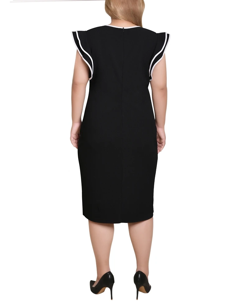 Ny Collection Plus Ruffle-Sleeve Dress