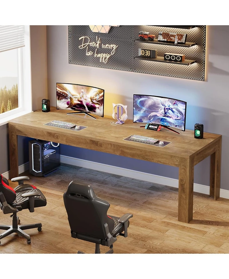Tribesigns 2-Person Desk, 78.7-Inch Extra Long Computer Office Desk, Simple Large Study Writing Table Business Workstation