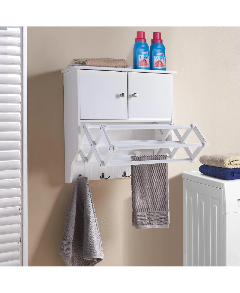 Danya B Wall Mount Drying Rack with Cabinet