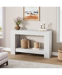 gaomon Farmhouse 2-Tier Console Sofa Table with Storage, for Entryway, Living Room and Hallway