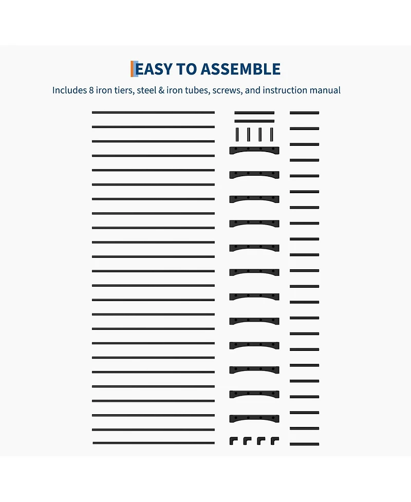 Homfan Slim Shoe Rack with Metal Frame and Fabric Shelves, Adjustable Shoe Storage Organizer for Entryway, Bedroom
