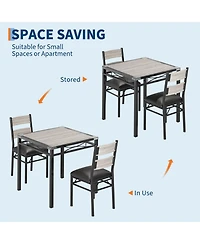 gaomon 2-Person Dining Table Set with Padded Chairs and Corner Guards