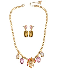 Guess 2-Pc. Gold-Tone Crystal Stone Accent Necklace and Earrings Set