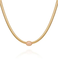 Guess Rose Quartz Gold-Tone Collar Necklace