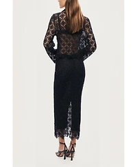 Nocturne Women's Lace Midi Skirt