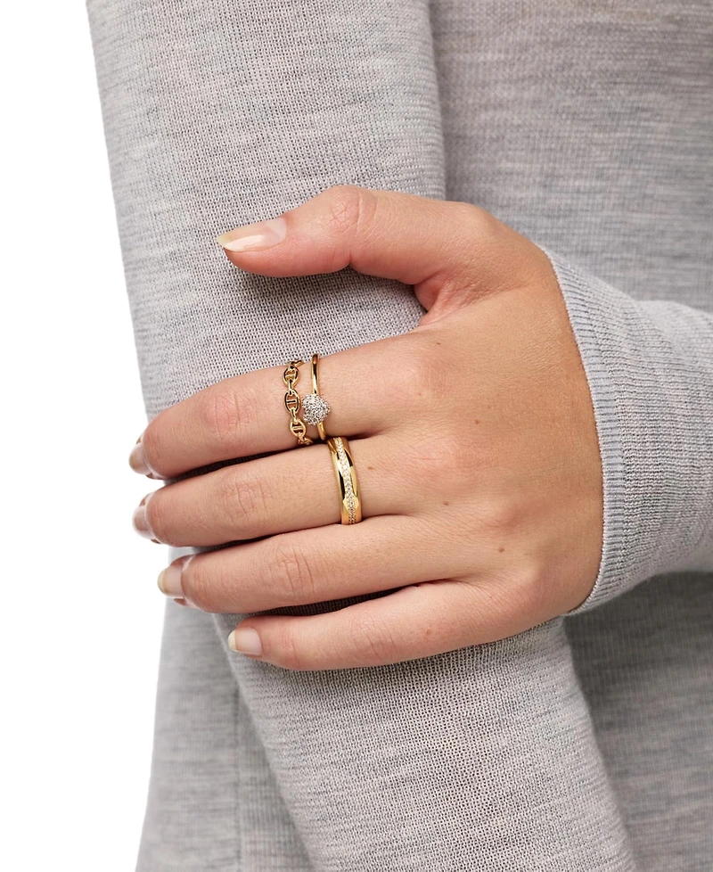 Ana Luisa Iver Gold-Plated Anchor Chain Ring