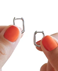 Ana Luisa Rox Mini Sterling Silver Elongated Mini Hoop Earrings