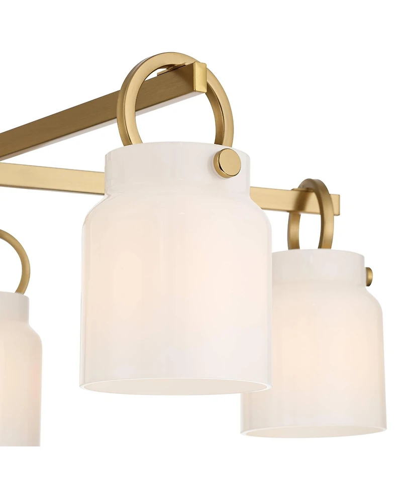 Possini Euro Design Evora Brass and Opal Glass 5-Light Chandelier
