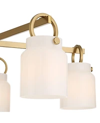 Possini Euro Design Evora Brass and Opal Glass 5-Light Chandelier