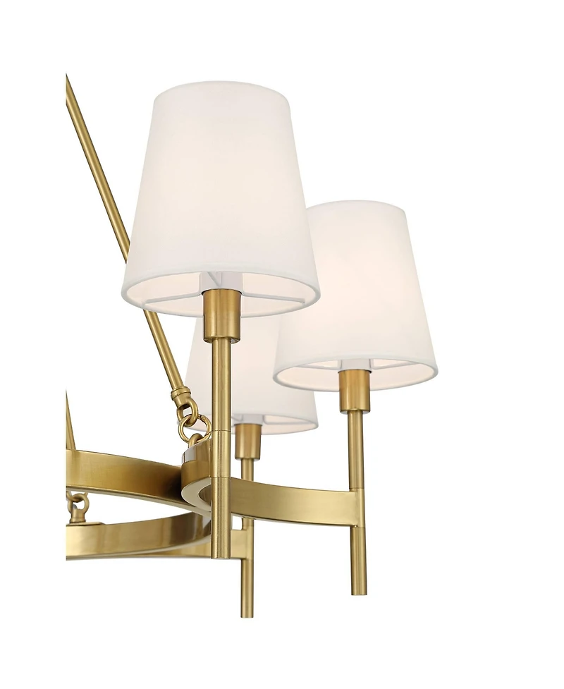 Possini Euro Design Greta Brass 8-Light Shade Chandelier