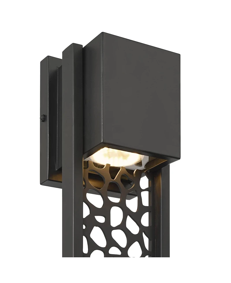 Possini Euro Design Miele High Modern Outdoor Wall Light Fixture Mount Porch House Set of 2 Led Bulb Matte Metal